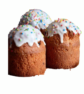 Паска з родзинками, цукатами, сухофруктами, глазур з оздобленням, 1 кг